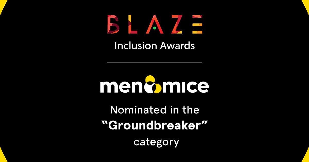 Men&Mice nominated the Blaze Inclusion Awards by Diversify